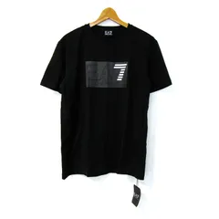 エンポリオ・アルマーニ 半袖Ｔシャツ EA7 クルーネック 大きいサイズ トップス メンズ XLサイズ ブラック×グレー Emporio Armani