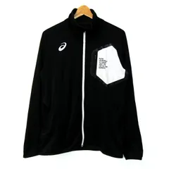 アシックス トラックジャケット ジャージ上 スポーツウエア アウター メンズ Lサイズ ブラック×ホワイト asics 【中古】