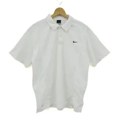 ナイキ ポロシャツ 半袖 ロゴ ドライフィットUV トップス スポーツウエア 白 メンズ Lサイズ ホワイト NIKE 【中古】