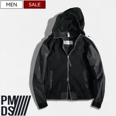 【定価47,300円(税込)】PREMIUM MOOD DENIM SUPERIOR -PMDS-ピーエムディーエス 　素材使いで拘りを演出♪ 極上パイル地コンビネーションダブルジップアップパーカー パイル ブルゾン ドッキング スウェット セットアップ 41