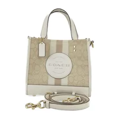 COACH コーチ ハンドバッグ デンプシー トート 22  C8417 ベージュ系 ゴールド金具 シグネチャー ジャカード レザー レディース 2WAY ショルダーバッグ