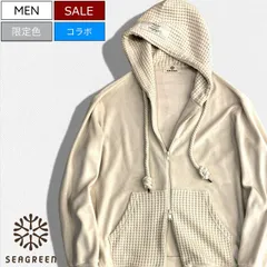 【定価28,600円(税込)】Seagreen × シーグリーン×スタジオルート134 パイルとビッグワッフルをドッキングさせたニューフェイス！フレグラント(香り)付 コラボ別注マリンロープ付き コンビネワッフルパーカー アイボリー 鬼ワッフル MSOT24A