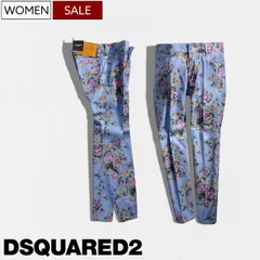 【定価82,500円(税込)】DSQUARED2 ディースクエアード 大人の色香漂わせるデザイン！柔らかく穿きやすい ストレッチ ボタニカル柄デニムパンツ ジーンズ  フラワー 花 《JENNIFER CROPPED JEAN-ジェニファークロップドジーンズ-