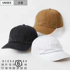 【定価39,600円(税込)】MM6 Maison Margiela エムエムシックス メゾンマルジェラ 存在感を放つカレンダーロゴ刺繍デザイン！Numericシグネチャーキャップ ベースボールキャップ ウォッシュ加工 帽子 ホワイト ブラック オークル SH