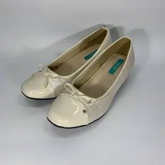 未使用に近い〇 brilliant by Hawkins Sport ホーキンススポーツ バレエシューズ  アイボリー リボン 23.5 EEE  ローヒール パンプス