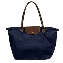 LONGCHAMP(ロンシャン) ショルダーバッグ ル・プリアージュオリジナル ネイビー×ブラウン 折りたたみ レザー
