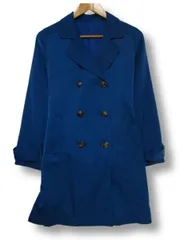 ◇【極美品】La・comfy ラ・コンフィー スプリングコート  トレンチコート ダブルブレスト  ベルト付き 青緑系 Mサイズ ■管理番号L29805SSS26-260216-50（1350）