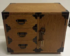 木製　小物入れ　小物収納　昭和レトロ　３段収納　江戸風