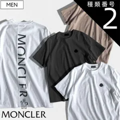 種類2：S  葉山店在庫有/ホワイト 【定価59,400円(税込)】MONCLER モンクレール 大人のラグジュアリーカジュアルを演出する！ブランドロゴ入りクルーネックハーフスリーブTシャツ  半袖 トップス コットン バックプリント ホワイト ブラック モカ