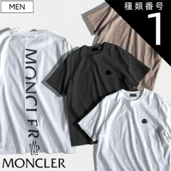 種類1：XS/ホワイト 【定価59,400円(税込)】MONCLER モンクレール 大人のラグジュアリーカジュアルを演出する！ブランドロゴ入りクルーネックハーフスリーブTシャツ  半袖 トップス コットン バックプリント ホワイト ブラック モカ 国内正規品/