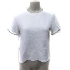 ザラ ZARA カットソー 半袖 ビジュー 白 ホワイト /YI