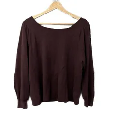 Rose Tiara(ローズティアラ) 長袖セーター サイズ46 XL レディース - ボルドー フェイクパール