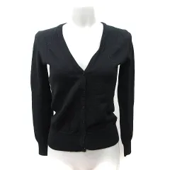 ジャイロホワイト JAYRO white カーディガン ニット 長袖 ウール 2 M 黒 ブラック /YI