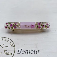 ︎✿  レジン  ドライフラワー  ピンク小花 の バレッタ  ︎✿