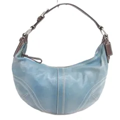 コーチ COACH ハーフムーン ハンドバッグ ワンショルダー レザー 10031 ブルー ■EC