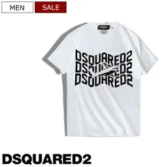 【定価50,600円(税込)】DSQUARED2 ディースクエアード  極上コットン地にシャークデザインブランドロゴがアクセント！ グラフィックプリントクルーネックTシャツ ティシャツ グラフィック ロゴ ホワイト カットソー 半袖 S74GD1089  メン