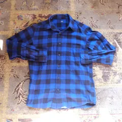 UNIQLO Flannel Checked Shirt (Long Sleeve) Blue x Black