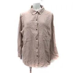 アズールバイマウジー AZUL by moussy シャツ ブラウス 長袖 麻 リネン S モカ /YI