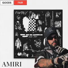 【定価96,800円(税込)】AMIRI -アミリ- WES LANG とコラボした滑らかな手触りと注目度抜群のデザインが魅力的！シルクスカーフ ストール WES LANG ALL OVER SKETCH SCARF ブランドロゴ ブラック SR3TE0001