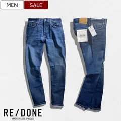 【定価47,300円(税込)】RE/DONE -リダン-   リーバイスなどを解体/再構築していく上で学んだ技術や感性をプラス！岡山産のプレミアムデニム生地で雰囲気抜群なストレートシルエット ウォッシュデニム  スリムフィット ジーンズ ビンテージ 19371