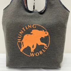 9701　HUNTING WORLD　ハンティングワールド　 トートバッグ　ボルネオチャリティ　 リバーシブル　グレー×ピンク系　 レディース