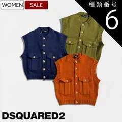 種類6：ネイビー/XL 【定価177,100円(税込)】DSQUARED2 ディースクエアード ヴィンテージデザインが美しい1着♪ラグジュアリーカジュアルを演出するウールニットベスト ノースリーブカーディガン ジャケット  オリジナルボタン ネイビー グリーン