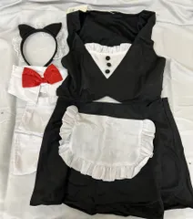 ウエイトレス レディース コスプレ 衣装 黒猫 キャット メイド セクシー コスチューム 猫 猫耳 アニマル イベント UNFT-0395G