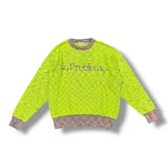参考上代49,500円 Aries REVERSE PROBLEMO LILAC SPACE DYE KNIT クルーネックニット セーター アリーズ EY55 イエロー M 1321A1のサムネイル