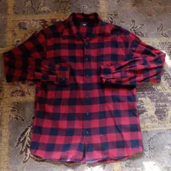 UNIQLO Flannel Checked Shirt (Long Sleeve) Red x Black