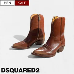 【定価282,700円(税込)】DSQUARED2 ディースクエアード 上質なカーフレザーを贅沢に用いたラグジュアリーな1足！上品な大人の色香漂うサイドジップウエスタンレザーブーツ   ワークブーツ エンジニア 靴  シューズ 牛革  S82B00027SJ1
