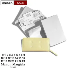 【定価106,700円(税込)】Maison Margiela メゾンマルジェラ シンプルで上品な逸品！メゾンを象徴的する4ステッチがアクセントを添え洗練さが光るサフィアーノ＆スムースレザーラウンドジップロングウォレット 小銭入れ 長財布 マルタン LEMON