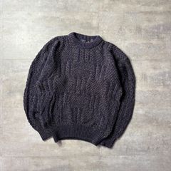 激レア極上！90s J.CREW リネン コットンニット 黒 柄 巨人タグ M