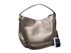 FURLA フルラ ハンドバッグ ホーボーバッグ ゴールド系 レザー レディース 2WAY 美品