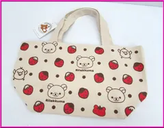 未使用 サンエックス リラックマ キイロイトリ 吉祥寺 ストア限定 デイリートートバッグ いちご柄 キャンバス地 紙タグ付き ※難有