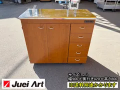 【中古】【一部地域送料無料】(株)充英アート　キッチンカウンター　ステンレス天板　キャスター付き　F-SA-137-0216A