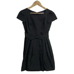 M'S GRACY(エムズグレイシー) ワンピース サイズ38 M レディース美品  - 黒 クルーネック/半袖/ひざ丈/リボン