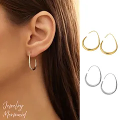 【医療用ステンレス】サージカルステンレス ピアス アレルギー対応 つけっぱなしOK 錆びない【ドロップフープピアス】