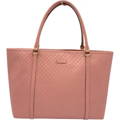 グッチ GUCCI マイクログッチシマ トートバッグ 449647 ピンク レザー レディース トートバッグ
