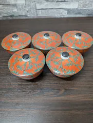 橘吉　蓋付き湯呑み　５客セット(竹柄)