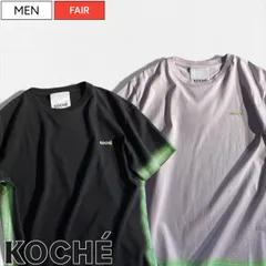 【定価29,700円(税込)】KOCHE コシェ  サラッとした極上の着心地＆美しいシルエットでブランドロゴ刺繍が胸元を飾る！ 大人の遊び心擽るスプレーサイドラインデザインが目を惹くクルーネックＴシャツ ロゴＴ 半袖 ブラック ライラック KOCHÉ SK1G