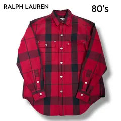 【RALPH LAUREN】80's　白タグ　バッファローチェック ヘビーネルシャツ　11