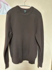 UNIQLO U) ウォッシャブル ミラノリブ クルーネックセーター - BROWN