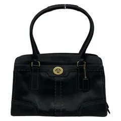 COACH(コーチ) ショルダーバッグ ハンプトンズレザーサッチェル 11540 黒 ステッチ レザー