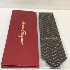 未使用☆Salvatore Ferragamo サルヴァトーレフェラガモ ネクタイ ブラック系 カタツムリ柄 箱付き