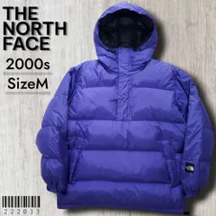 THE NORTH FACE ノースフェイス■良品 2000s プルオーバー ダウンジャケット M シャイニーナイロン ブルー ハーフジップ ボックスシルエット Y2K