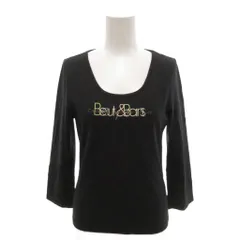 カルバンクラインジーンズ Calvin Klein Jeans 美品 ロンT カットソー M 黒 ブラック ラウンドネック 七分袖 ロゴプリント 9500 /HW ■ECF001