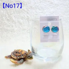 【No17】 海 珊瑚砂 イヤリング 樹脂パーツ(金属アレルギー対応)