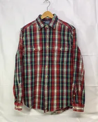 Polo by Ralph Lauren ポロラルフローレン 厚手 チェック柄 長袖 ネルシャツ サイズ：M カラー：レッド/ホワイト/グリーン アメカジ 古着