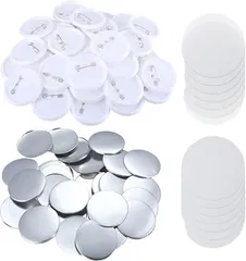 I'm so happy 缶バッジ パーツ 素材 安全ピン キット 缶バッジメーカー 100個 セット (シルバー,  58mm)