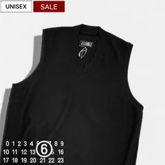 【定価140,800円(税込)】MM6 Maison Margiela エムエムシックス メゾンマルジェラ らしさ溢れるデストロイ加工が目を惹く1着！オーバーサイズウールノースリーブデストロイニット ベスト Vネック ディストレスド S52DA0034 メンズ